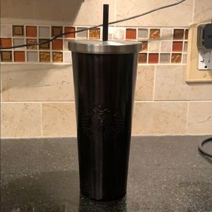 24 oz Black and Stainless Starbucks cup